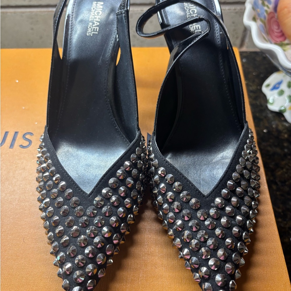 Michael Kors Black Studded Heels